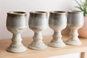ceramic wine goblets